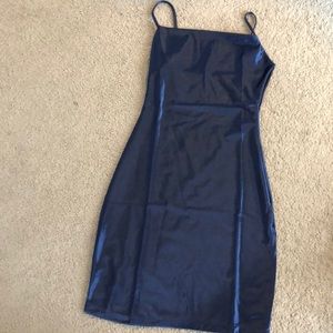Navy Satin Mini Dress